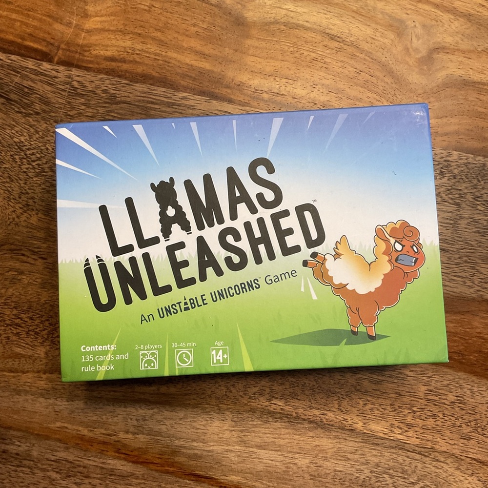 Llamas Unleashed card game. New.